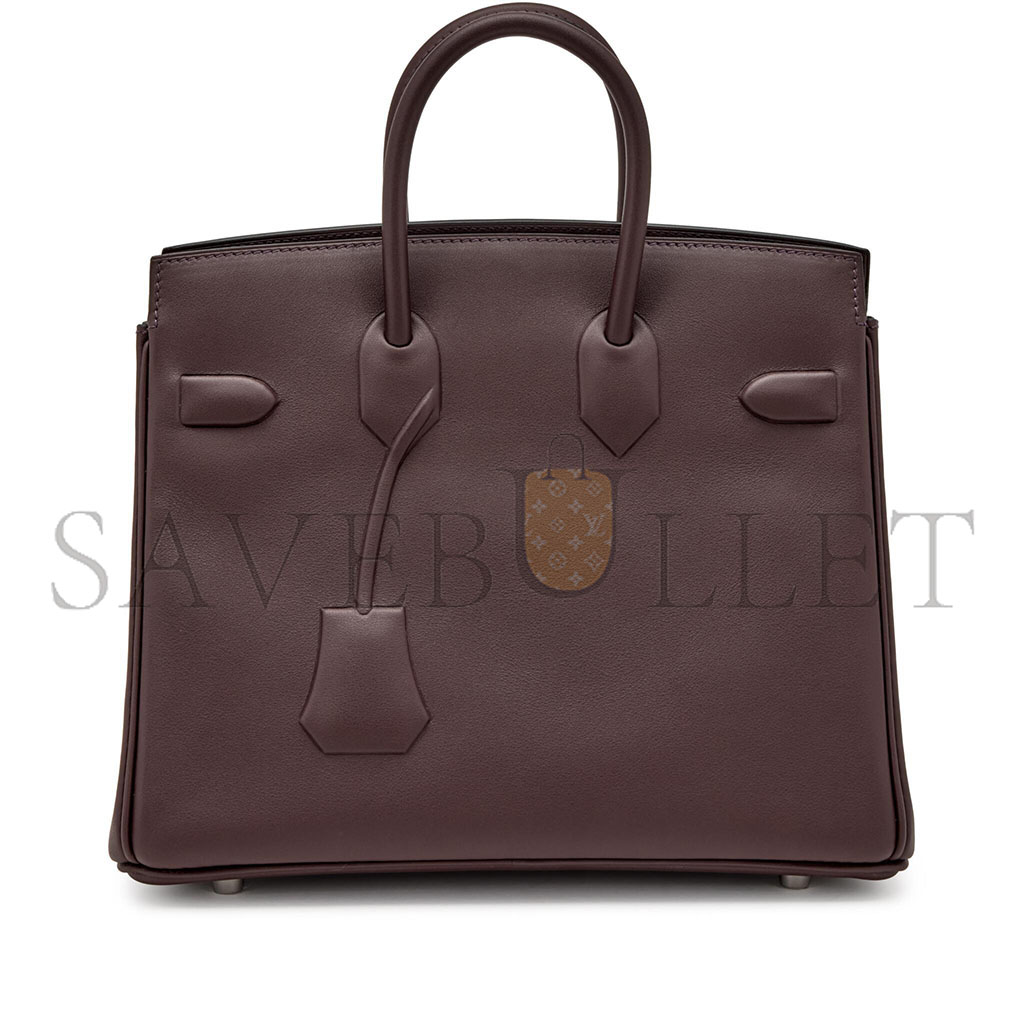 HERMÈS MASTER BIRKIN 25 SHADOW SWIFT LEATHER PHANTOM SADDLE RED BAG H082629CK76 (25*20*13cm)